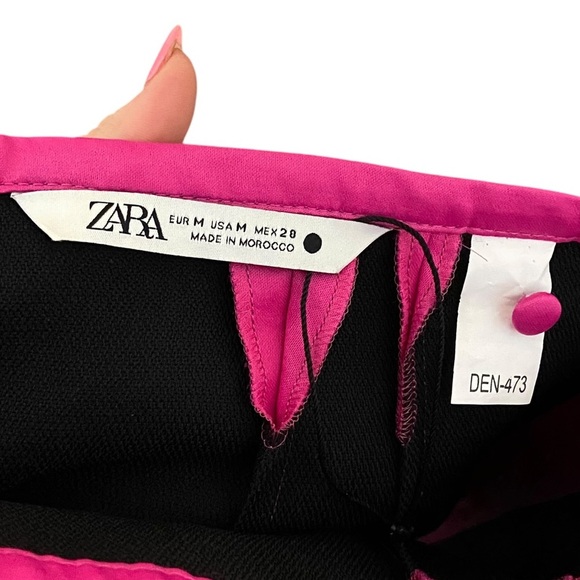 NWOT ZARA WOMAN BUTTONED SATIN EFFECT MINI SKIRT PINK FUCHSIA Size Medium - Picture 6 of 6